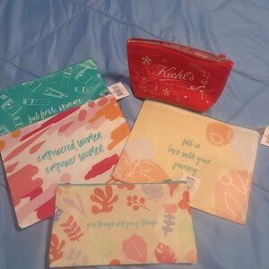 Lot of 5 cosmetic bags, Thrive Causemetics and Kiehl’s **NEW**💄💋